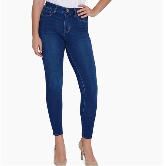Seven7 Size 10 Blue High Waisted Booty-Shaper Skinny Jeans - Picture 1 of 9